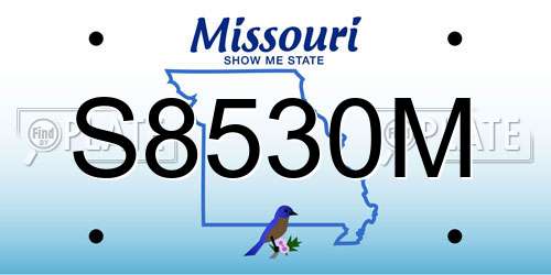 S8530M Missouri License Plate