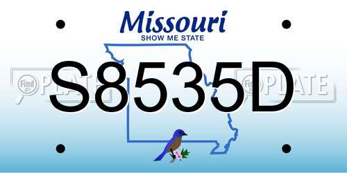 S8535D Missouri License Plate