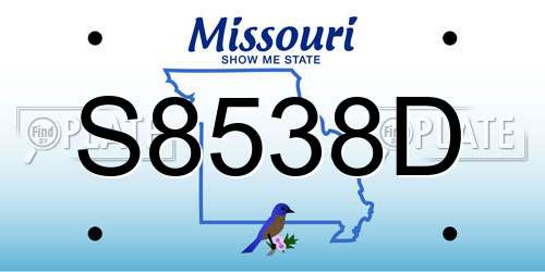 S8538D Missouri License Plate