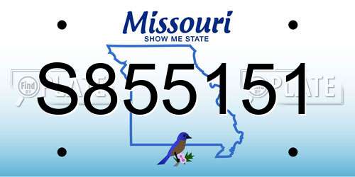 S855151 Missouri License Plate