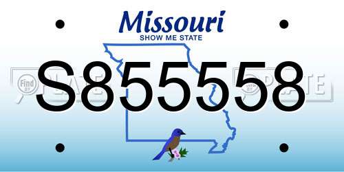 S855558 Missouri License Plate
