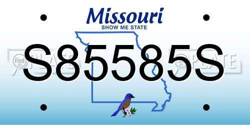 S85585S Missouri License Plate