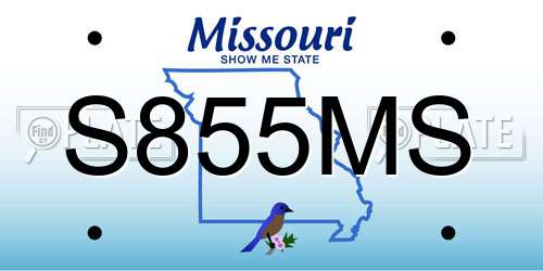 S855MS Missouri License Plate