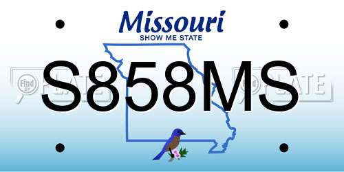 S858MS Missouri License Plate