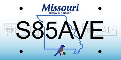 S85AVE Missouri License Plate