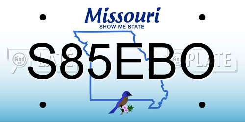 S85EBO Missouri License Plate