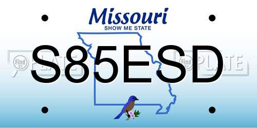 S85ESD Missouri License Plate