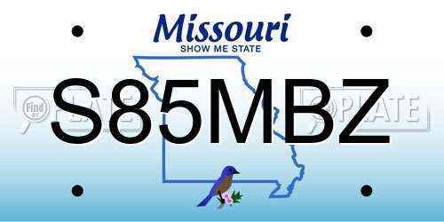 S85MBZ Missouri License Plate