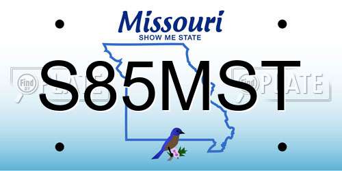 S85MST Missouri License Plate