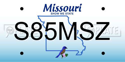 S85MSZ Missouri License Plate