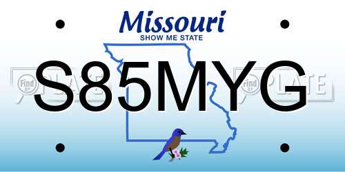 S85MYG Missouri License Plate