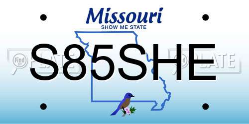 S85SHE Missouri License Plate