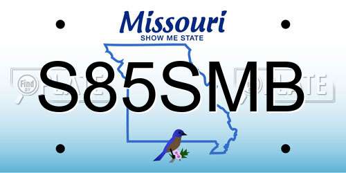 S85SMB Missouri License Plate