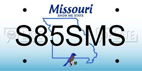 S85SMS Missouri License Plate