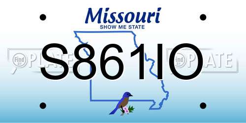 S861IO Missouri License Plate