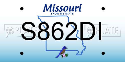 S862DI Missouri License Plate