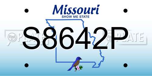 S8642P Missouri License Plate