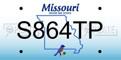 S864TP Missouri License Plate