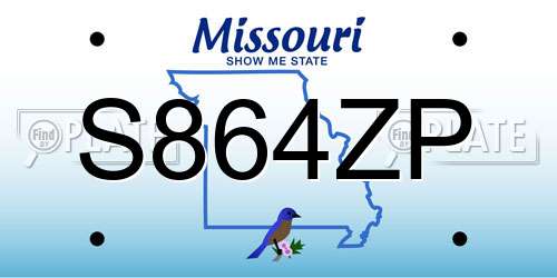 S864ZP Missouri License Plate