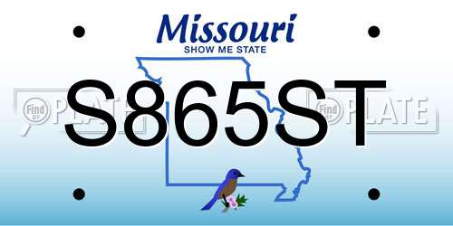 S865ST Missouri License Plate