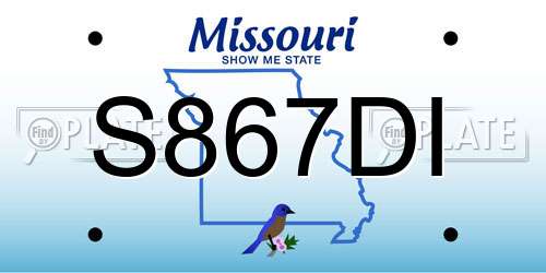S867DI Missouri License Plate