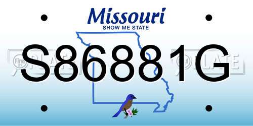 S86881G Missouri License Plate