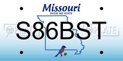 S86BST Missouri License Plate