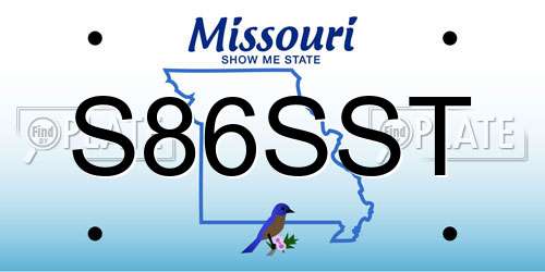 S86SST Missouri License Plate