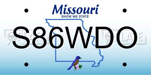 S86WDO Missouri License Plate