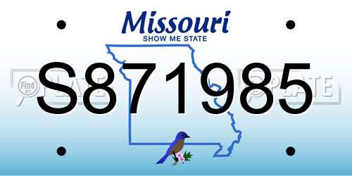 S871985 Missouri License Plate