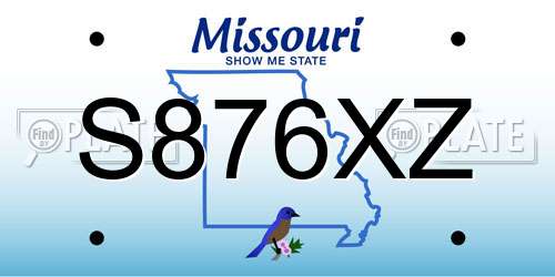 S876XZ Missouri License Plate