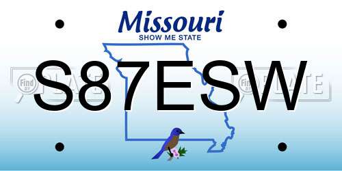 S87ESW Missouri License Plate