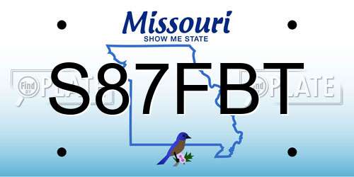 S87FBT Missouri License Plate