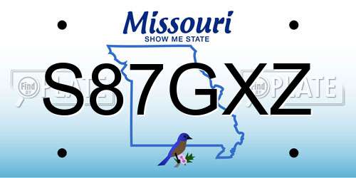 S87GXZ Missouri License Plate