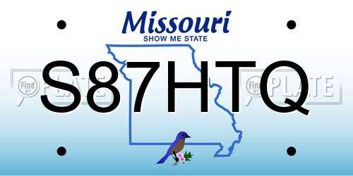 S87HTQ Missouri License Plate