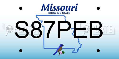 S87PEB Missouri License Plate