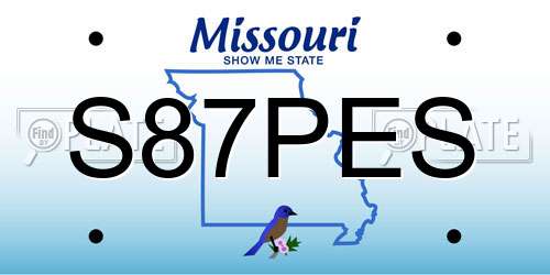 S87PES Missouri License Plate