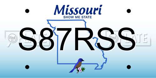 S87RSS Missouri License Plate