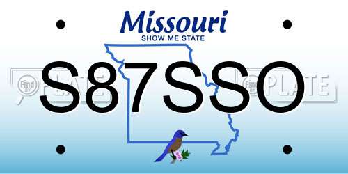 S87SSO Missouri License Plate