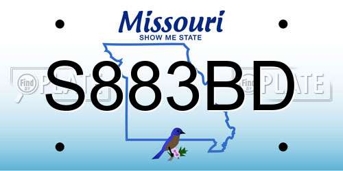 S883BD Missouri License Plate