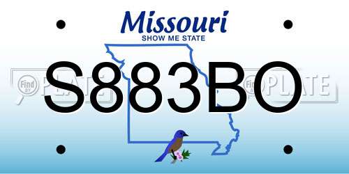 S883BO Missouri License Plate