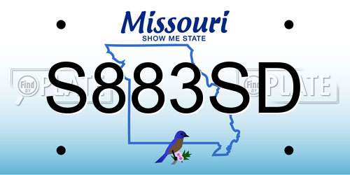 S883SD Missouri License Plate