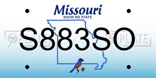 S883SO Missouri License Plate