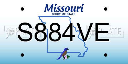 S884VE Missouri License Plate