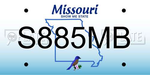 S885MB Missouri License Plate