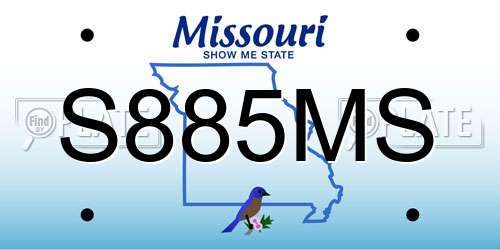 S885MS Missouri License Plate