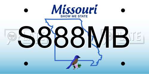 S888MB Missouri License Plate