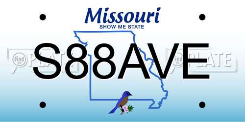 S88AVE Missouri License Plate