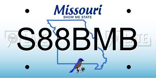 S88BMB Missouri License Plate