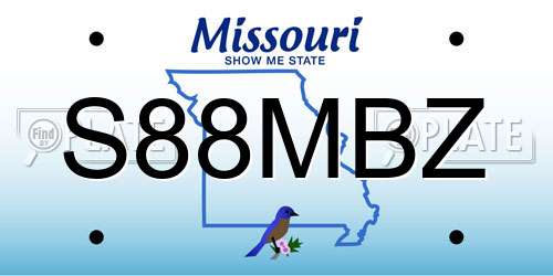 S88MBZ Missouri License Plate